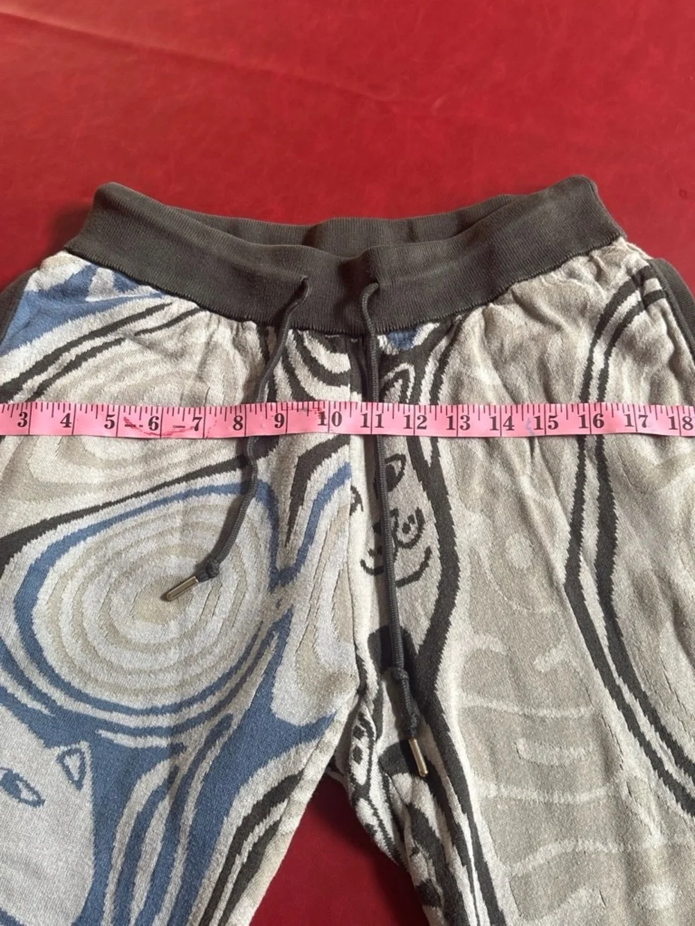 Ripndip Blue and Gray Swirl Cat Knit Athletic Shorts